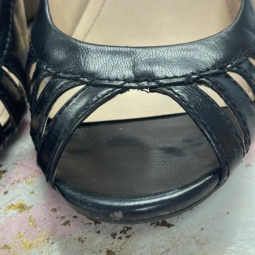 Calvin Klein Black Wedges Open-Toe Shoe 8